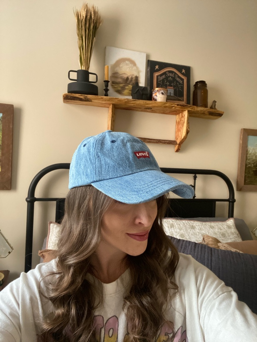 Levi's Denim SnapBack Hat with Red Embroidered Logo Patch — OS